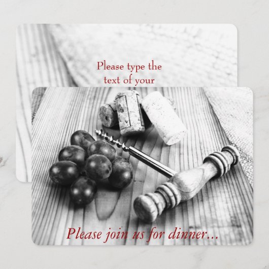 Open kurkschroef voor flessen kaart (Voorkant / Achterkant)