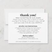 Open Lach Geniet van sieraden Zorg Dank u Business Notitiekaartje (Achterkant)