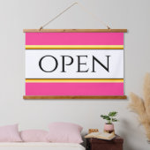 OPEN Leuk Helder Roze Wit Geel Sinaasappel Strepen Hangend Wandkleed (Slaapkamer)