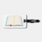 Open Lined Boek Rood Boekmerk Bagagelabel (Achterkant horizontaal)