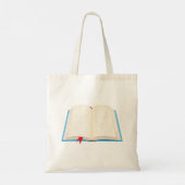 Open Lined Boek Rood Merkblad Tote Bag (Achterkant)