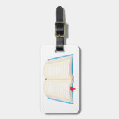 Open Lined Book Red Bookmark Bagagelabel (Voorkant verticaal)