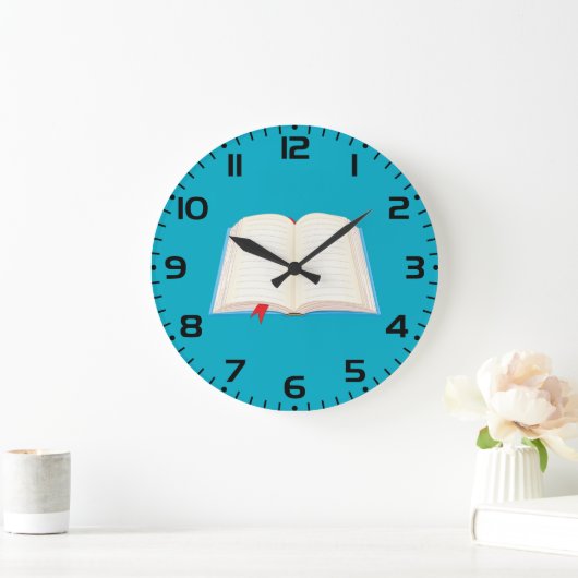 Open Lined Book Red Bookmark Grote Klok (Huis)