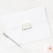 Open Lined Book Red Bookmark Vierkante Sticker (Envelop)