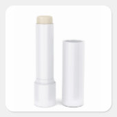 Open lippenbalsem stick vierkante sticker (Voorkant)