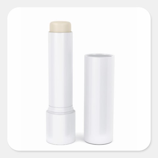 Open lippenbalsem stick vierkante sticker (Voorkant)
