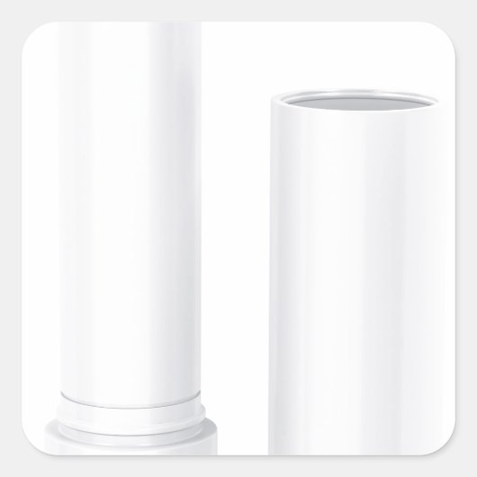 Open lippenbalsem stick vierkante sticker (Voorkant)