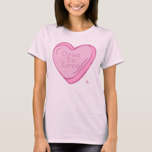 Open Love Flirterige Gesprek Hart Ontwerp T-shirt