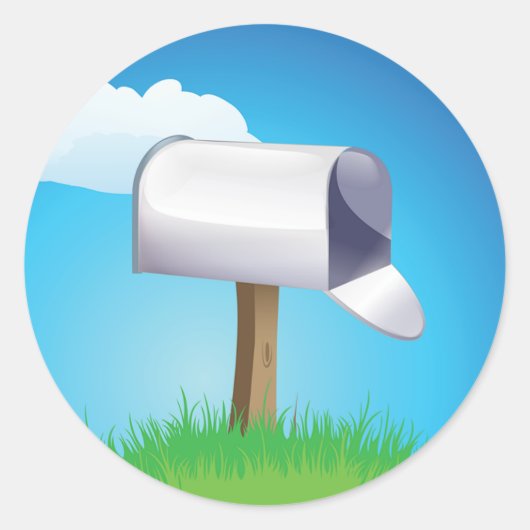 Open Mailbox Ronde Sticker (Voorkant)