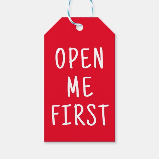 Open me eerst van | Elke achtergrondkleur Cadeaulabel (Voorkant)