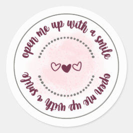 Open me met een glimlach-Sticker Ronde Sticker