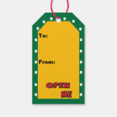 Open me nu, zegt de Kerstman Cadeaulabel (Achterkant)