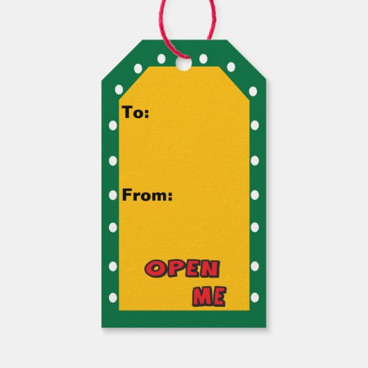 Open me nu, zegt de Kerstman Cadeaulabel (Achterkant)