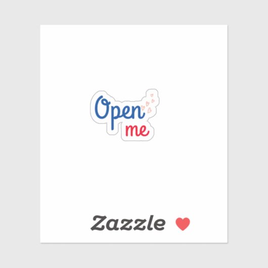 Open me trendy small business sticker (Vel)