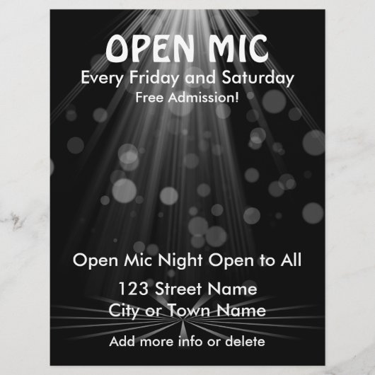 Open Mic Flyer (Voorkant)