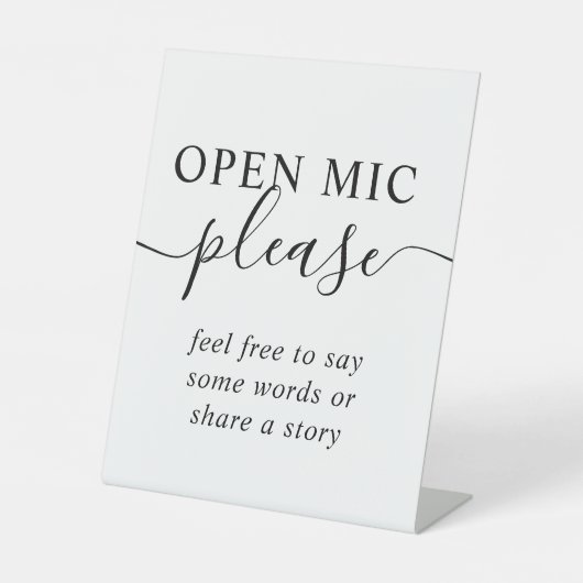 Open MIC Funeral Deel een geheugen Reclamebord Met Voetstuk (Voorkant)