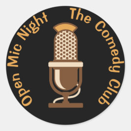 Open Mic Night Gepersonaliseerd Ronde Sticker