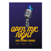 open mic stand up retro poster (Voorkant)