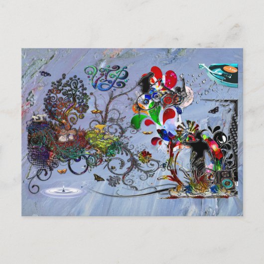 Open microfoonmuziek VIP Digital Collage Briefkaart (Voorkant)