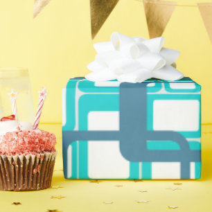 Open middeleeuwse moderne rechthoeken cadeaupapier