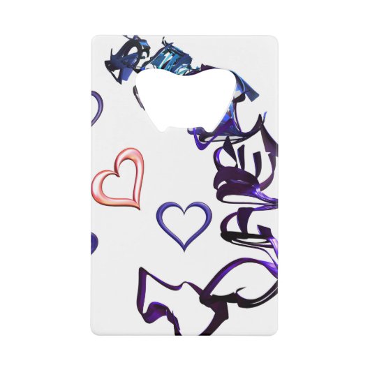 Open mijn hartflesopening los creditkaart flessenopener (Voorkant)