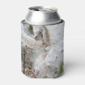 Open Milkweed Pods | Zaden met zijde | Blikjeskoeler (Blikje Voorkant)