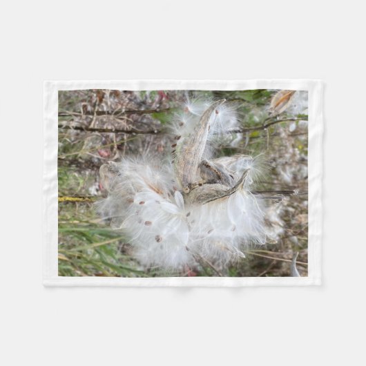 Open Milkweed Pods | Zaden met zijde | Fleece Deken (Voorkant (Horizontaal))