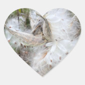 Open Milkweed Pods | Zaden met zijde | Hart Sticker (Voorkant)