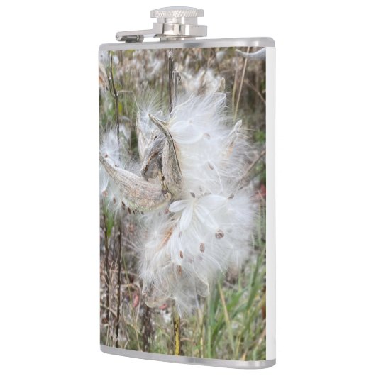 Open Milkweed Pods | Zaden met zijde | Heupfles (Links)