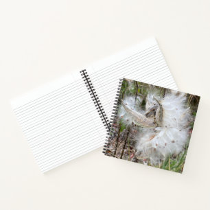Open Milkweed Pods Zaden met zijde Notitieboek