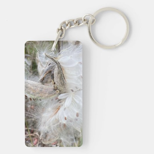Open Milkweed Pods | Zaden met zijde | Sleutelhanger (achterkant)
