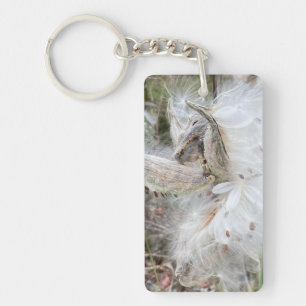 Open Milkweed Pods   Zaden met zijde   Sleutelhanger
