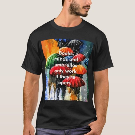 Open mind, open boeken t-shirt (Voorkant)