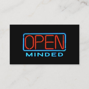 Open Minded Neon Sign Visitekaartje