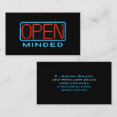 Open Minded Neon Sign Visitekaartje (Voorkant / Achterkant)