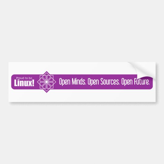 Open Minds, Open Bronnen, Open Toekomst - CentOS Bumpersticker (Voorkant)