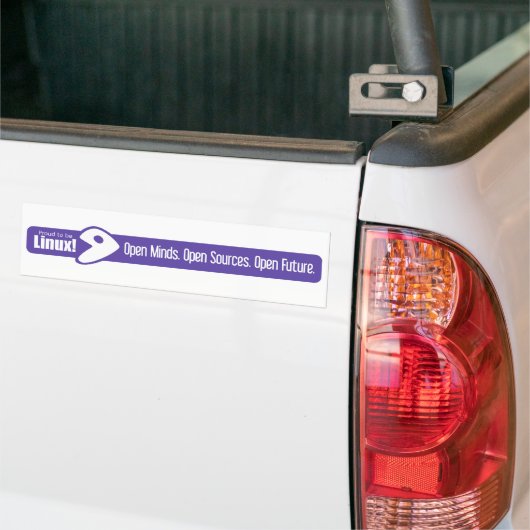 Open Minds, Open Bronnen, Open Toekomst - Gentoo Bumpersticker (Op Truck)