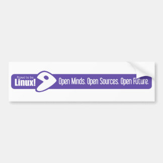 Open Minds, Open Bronnen, Open Toekomst - Gentoo Bumpersticker