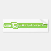 Open Minds, Open Bronnen, Open Toekomst - Linux Mi Bumpersticker (Voorkant)