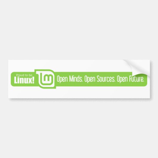 Open Minds, Open Bronnen, Open Toekomst - Linux Mi Bumpersticker (Voorkant)