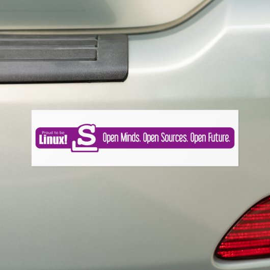 Open Minds, Open Bronnen, Open Toekomst - Slackwar Bumpersticker (Op auto)