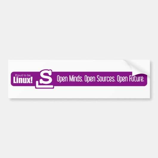 Open Minds, Open Bronnen, Open Toekomst - Slackwar Bumpersticker (Voorkant)