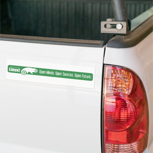 Open Minds, Open Bronnen, Open Toekomst - SUSE Bumpersticker (Op Truck)