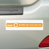 Open Minds, Open Bronnen, Open Toekomst - Ubuntu Bumpersticker (Op auto)