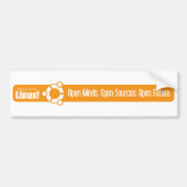 Open Minds, Open Bronnen, Open Toekomst - Ubuntu Bumpersticker (Voorkant)