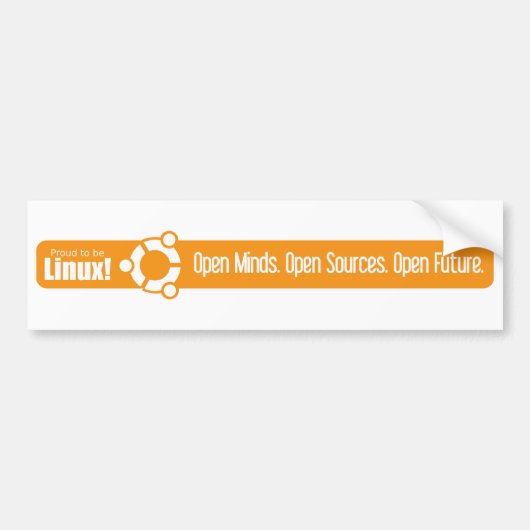Open Minds, Open Bronnen, Open Toekomst - Ubuntu Bumpersticker (Voorkant)