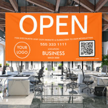 Open Modern Oranje Zakelijk Logo QR Code