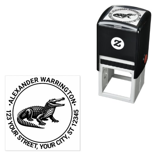 Open Mond Krokodil Naam Retouradres R Zelfinktende Stempel (In situ)