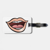 Open Mond Lippen Tanden Tong Bagagelabel (Achterkant horizontaal)