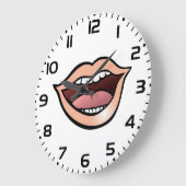 Open mond lippen tanden tong grote klok (Hoek)